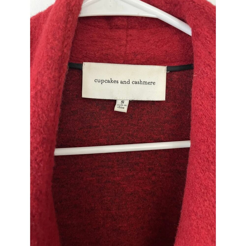 Cupcakes & cashmere 'Brighton' Houndstooth Wrap Coat Wool Belted Size Small Cozy - Picture 7 of 12